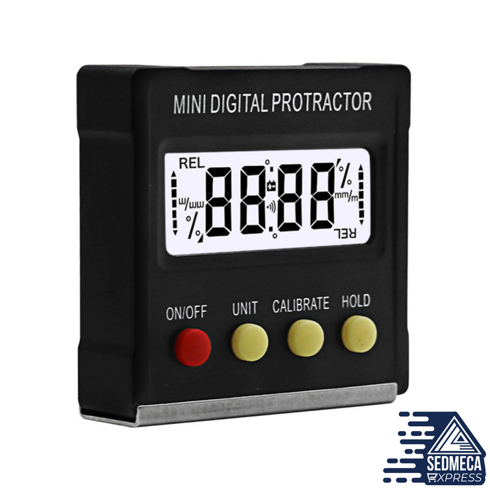 360Degree Mini Digital Protractor Inclinometer Electronic Level Box Magnetic Base Measuring Tools. Instrumentation and Electrical Materials. Sedmeca Express.