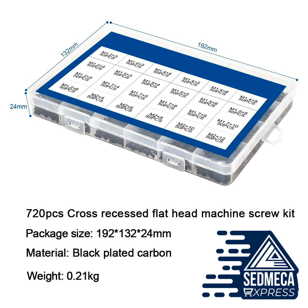M1.2 M1.4 M2 Tiny Micro Screws (500PCS) , Repair Kit with