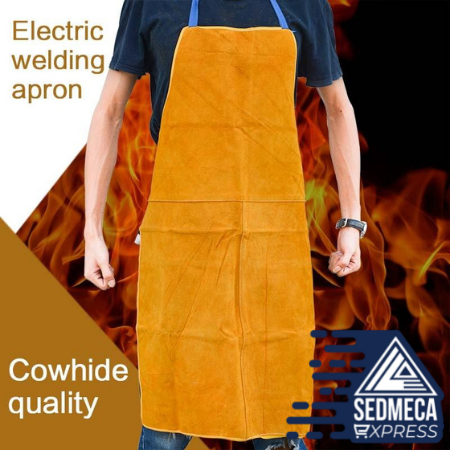 Leather Aprons Welding Heat Insulation Protection Welders Blacksmith 93x64cm High Temperature Apron Anti-scalding Apron. SEDMECA EXPRESS. Personal Protective Equipment.