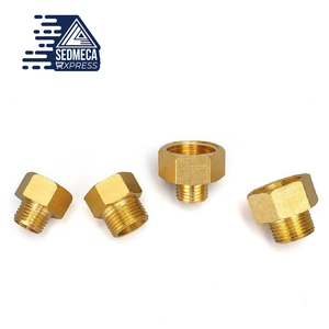 1/8" 1/4" 3/8" 1/2" Male to Female Thread Brass Pipe Connectors Brass Coupler Adapter Threaded Fitting. Sedmeca Express. Metals. Construction & Home.