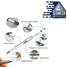 Load image into Gallery viewer,  Multi Function Screwdriver Ruler Spirit Level Tool Ballpoint Pen With A Top And Scale Stylus For Touch Screen Tool Pen. Sedmeca Express. Hand Tools &amp; Equipments. Metals.
