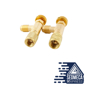 R410a R22 Refrigeration Tool Air conditioning Safety Valve Adapter 1/4" 5/16" Inch Male/Famale Thread Charging Hose Valves. Sedmeca Express. Metals.