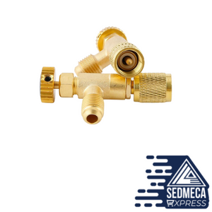 R410a R22 Refrigeration Tool Air conditioning Safety Valve Adapter 1/4" 5/16" Inch Male/Famale Thread Charging Hose Valves. Sedmeca Express. Metals.
