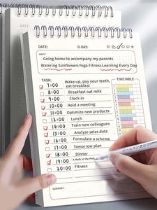1pc Planner Agenda Spiral A5 Notebook Schedules Daily Plan To Do List Notepad 160 Pages Thick Office School Supplies Stationery