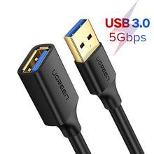 Load image into Gallery viewer, UGREEN USB Extension Cable USB 3.0 Cable for Smart Laptop PC TV Xbox One SSD USB 3.0 2.0 Extender Cord Mini Fast Speed Cable
