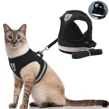 Load image into Gallery viewer, Adjustable Breathable Pet Dog Cat Harness and Leash Escape Proof Cat Vest Harness Puppy Dog Kitten Leads Reflective Cat Collar
