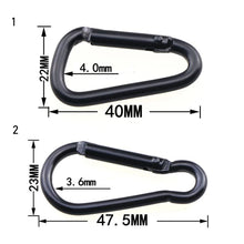 Load image into Gallery viewer, 3 Pcs Black Aluminum Alloy D Carabiner Outdoor Spring Snap Clip Water Bottle Hooks Keychain Outdoor Climbing Camping Hiking Tool
