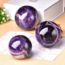 Load image into Gallery viewer, 1PC Natural Dream Amethyst Ball Polished Globe Massaging Ball Reiki Healing Stone Home Decoration Exquisite Gifts Souvenirs Gift
