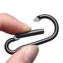 Load image into Gallery viewer, 3 Pcs Black Aluminum Alloy D Carabiner Outdoor Spring Snap Clip Water Bottle Hooks Keychain Outdoor Climbing Camping Hiking Tool
