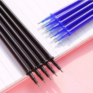 20Pcs Erasable Pen Refills Magic Gel Pens Rod Washable Handle 0.5mm Blue Black Ink Office School Supplies Stationery