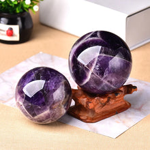 Load image into Gallery viewer, 1PC Natural Dream Amethyst Ball Polished Globe Massaging Ball Reiki Healing Stone Home Decoration Exquisite Gifts Souvenirs Gift
