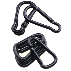 3 Pcs Black Aluminum Alloy D Carabiner Outdoor Spring Snap Clip Water Bottle Hooks Keychain Outdoor Climbing Camping Hiking Tool