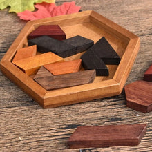 Load image into Gallery viewer, Hexagonal Wooden Puzzles IQ Game Educational Toys For Children Kids Adults Tangram Board IQ Brain Teaser Montessori Toys Gifts
