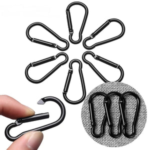 3 Pcs Black Aluminum Alloy D Carabiner Outdoor Spring Snap Clip Water Bottle Hooks Keychain Outdoor Climbing Camping Hiking Tool