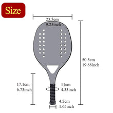 Load image into Gallery viewer, DIY Full Carbon Fiber Beach Tennis Racket EVA Foam Core Soft Face Customize Tennis Paddle Racquet with Storage Bag Outdoor Sport
