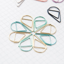 Load image into Gallery viewer, 30/50 Pieces Metal Material Drop Shape Paper Clips Gold Silver Color Kawaii Cute Bookmark Clip Stationery Office School Supplies
