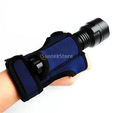 Load image into Gallery viewer, Durable 3mm Neoprene Hand Free Light Holder Glove Underwater Scuba Diving Outdoor Torch Flashlight Holster Hand Arm Mount Strap
