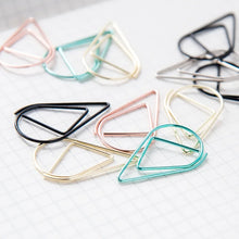 Load image into Gallery viewer, 30/50 Pieces Metal Material Drop Shape Paper Clips Gold Silver Color Kawaii Cute Bookmark Clip Stationery Office School Supplies
