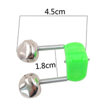 Load image into Gallery viewer, OUTKIT 5pcs/lot Fishing Bite Alarms Fishing Rod Bell Rod Clamp Tip Clip Bells Ring Green ABS Fishing Accessory Outdoor Metal
