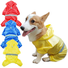 Load image into Gallery viewer, Pet Dog Waterproof Raincoat Jumpsuit Reflective Rain Coat Sunscreen Dog Outdoor Clothes Jacket for Small Dog Pet Supplies
