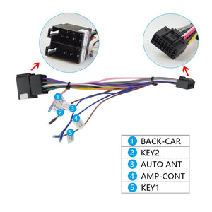 NAVISTART Microphone USB GPS Rear View Camera RCA Output AUX SIM Card Slot Radio Converter 16PIN 4G Power Cable For Car Radio