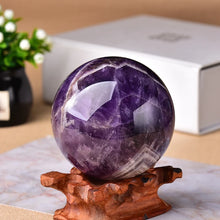 Load image into Gallery viewer, 1PC Natural Dream Amethyst Ball Polished Globe Massaging Ball Reiki Healing Stone Home Decoration Exquisite Gifts Souvenirs Gift
