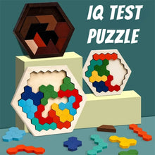 Load image into Gallery viewer, Hexagonal Wooden Puzzles IQ Game Educational Toys For Children Kids Adults Tangram Board IQ Brain Teaser Montessori Toys Gifts
