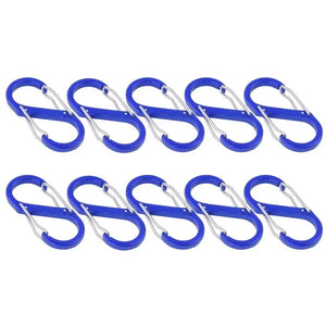 10Pcs S-shaped Carabiner Set Double Snap Hook For Keys Outdoor Camping EDC Climbing Backpack Clasps Spring Keychain Karabiners