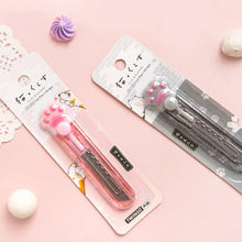 Load image into Gallery viewer, retractable utility knives cute cat paw knife portable letter opener for cutting paper cardboard office school stationery tools
