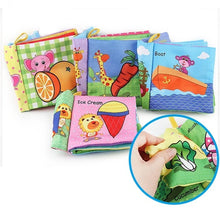 Load image into Gallery viewer, 1PC Cloth Book 0-12Monthes Baby Cognize Early Learning Fabric Books Infant Kids Educational Animal Fruits Puzzle Book Toy игрушк
