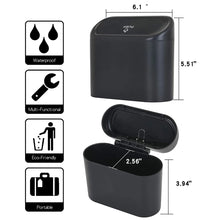 Load image into Gallery viewer, Portable Hanging Mini Car Trash Can,Wastebasket Trash Can with Lid, for Car Office Home,Auto Storage Bin Accessories
