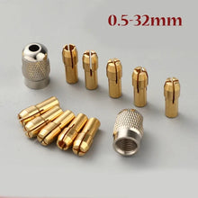 Load image into Gallery viewer, 5/11PCS/lot Mini Drill Brass Collet Chuck for Dremel Rotary Tool 0.5-3.2mm Brass and Nut for Dremel Accessories Set
