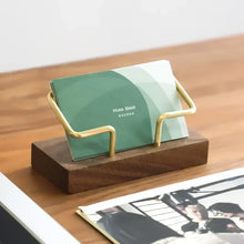 Load image into Gallery viewer, Business Card Holder Organizer Office Desk Display Stand Memo Counter Accessories Tabletop Shelf Home Wooden Card Holder Storage
