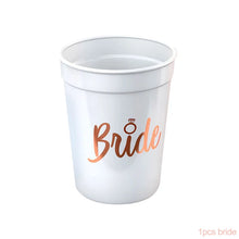 Load image into Gallery viewer, 1Set Bachelorette Party Team Bride Plastic Drinking Cups Bridal Shower Gift Bride to be Hen Party Supplies Wedding Decorations
