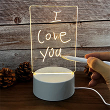 Load image into Gallery viewer, Transparent Luminous LED Night Lights USB Luminous Acrylic Night Light Erasable Write Message Board Calendar Desktop Ornaments
