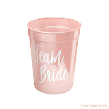 Load image into Gallery viewer, 1Set Bachelorette Party Team Bride Plastic Drinking Cups Bridal Shower Gift Bride to be Hen Party Supplies Wedding Decorations
