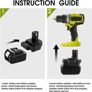MT20RNL Battery Adapter for Convert Makita 18V Li-ion Battery to RYOBI 18V ONE+ Li-ion Battery Replacement for Ryobi Tool Use