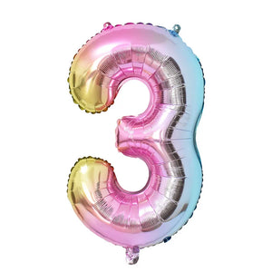 1Set Rainbow Unicorn Balloon 32 inch Number Foil Balloons 1st Kids Unicorn Theme Birthday Party Decorations Baby Shower Globos