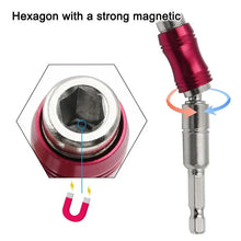 Load image into Gallery viewer, 1PC Red Curved Hexagonal Handle Directional Extension Rod Magnetic Screw Drill Tip Universal Adapter Electric Tool Accessories
