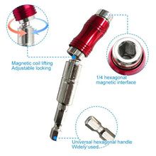 Load image into Gallery viewer, 1PC Red Curved Hexagonal Handle Directional Extension Rod Magnetic Screw Drill Tip Universal Adapter Electric Tool Accessories
