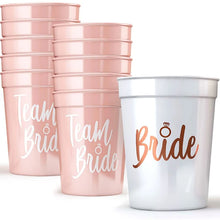 Load image into Gallery viewer, 1Set Bachelorette Party Team Bride Plastic Drinking Cups Bridal Shower Gift Bride to be Hen Party Supplies Wedding Decorations
