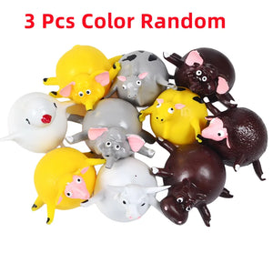 3PCS Kids Funny Dinosaur Animals Inflate Vent Balls Toy Squeeze Soft Ball Balloon Outdoors Party Sports Cute Funny Games Gift