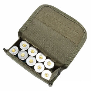 10 Grids Ammo Pouch Tactical Waist Bag 10 Rounds Shot Bags Outdoor Shooting Multi-functional Mini EDC Mag Molle Nylon Pouch