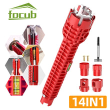 Load image into Gallery viewer, 14 In 1 Faucet Sink Wrench Pipe Wrenches Faucet Sink Installer Kit for Bathroom Kitchen Plumbing Repair Installation Hand Tools
