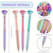 Load image into Gallery viewer, 4pcs Large Crystal Diamond Gel Pens Christmas Gift Shiny Ballpoint Pen Black Ink Pens Suitable For School Office Accessories
