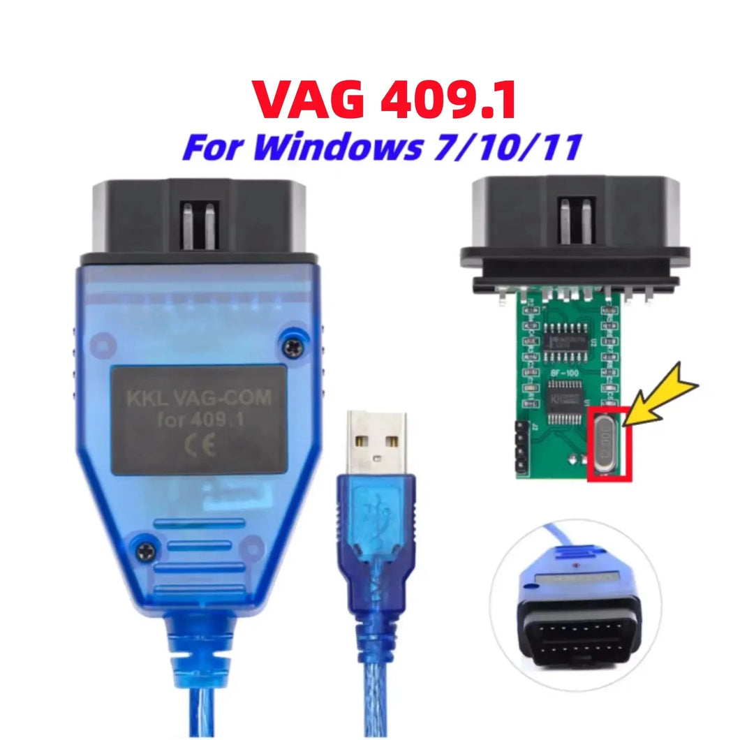 VAG KKL 409.1 With FTDI/CH340T OBD 2 OBD2 Car Diagnostic vag Interface Cable 409 1 For VW/Audi/Skoda/Seat Auto Scanner Tool