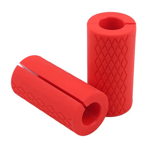 1 Pair Barbell Dumbbell Grips Thick Bar Handles Silicone Anti-slip Pad Thick Bar Handles Pull Up Weightlifting Fat Grip