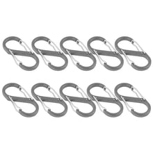 Load image into Gallery viewer, 10Pcs S-shaped Carabiner Set Double Snap Hook For Keys Outdoor Camping EDC Climbing Backpack Clasps Spring Keychain Karabiners
