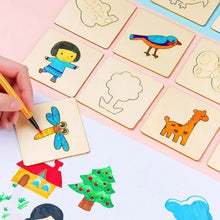 Load image into Gallery viewer, 20pcs Montessori Kids Drawing Toys Wooden DIY Painting Stencils Template Craft Toys Puzzle Educational Toys for Children Gifts
