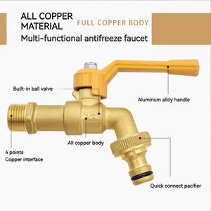 TMOK Outdoor Garden Faucet Anti-freeze Brass Bibcock for Garden and Irrigation Washing Machine Water faucet Basin Faucets